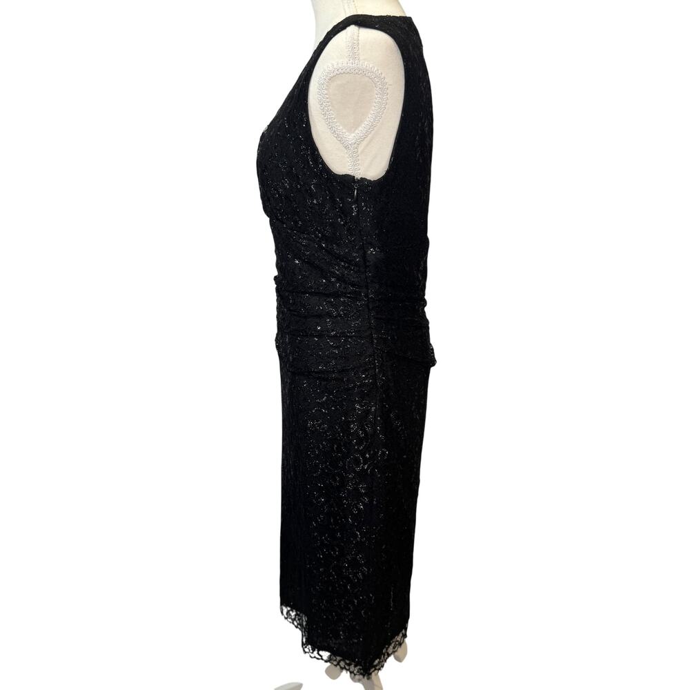 Lauren Ralph Lauren Black Lace Dress Women’s 10 Evening Occasion Event Wedding - Picture 5 of 16